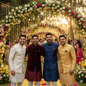 Outdoor Wedding Garden Gathering Nehru jackets for men